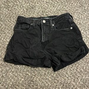 Black jean shorts